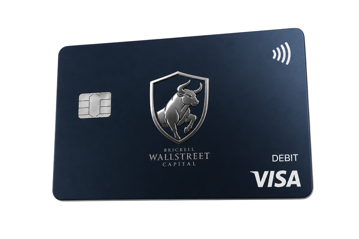 Navy Brickell Wallstreet Visa debit card
